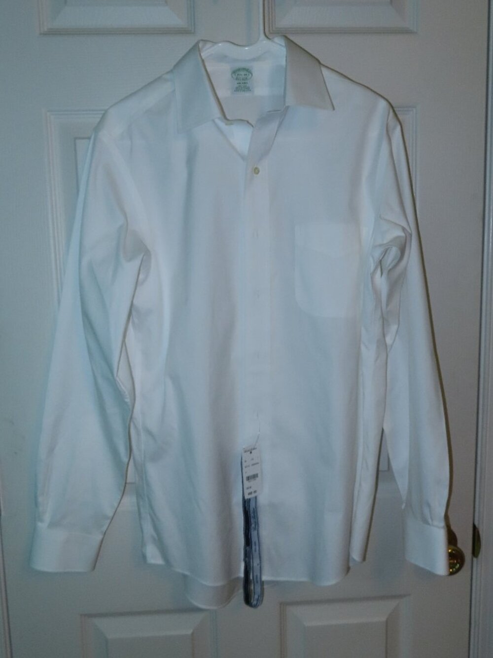NWT Men's Brooks Brothers Milano Cotton Non-Iron Shirt 15 1/2 - 34 White